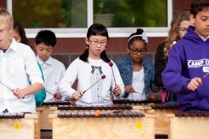 Photo courtesy of Issaquah Schools Foundation Academic Enrichment Grants raised by Nourish Every Mind donors have paid for items like new musical equipment for the Grand Ridge Xylophone Club