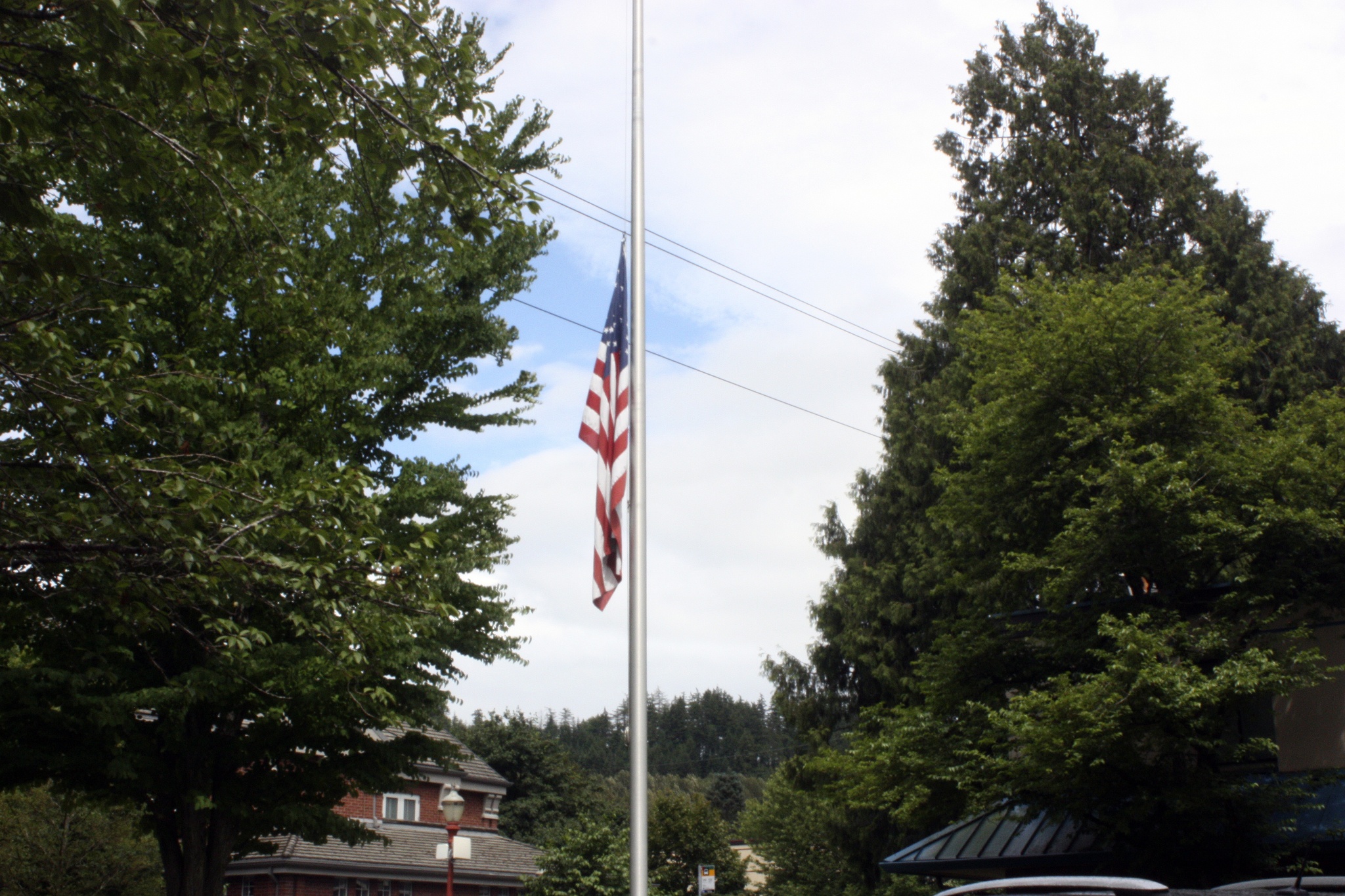 Nicole Jennings/staff photoThe American flag at Issaquah City Hall flew at half-mast this week.