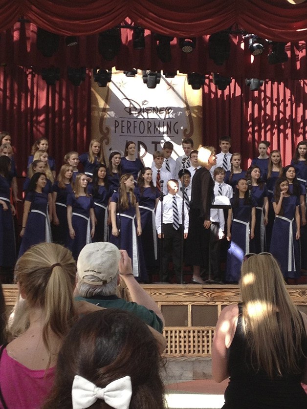 The Beaver Lake Middle School chorus performing at Disneyland.
