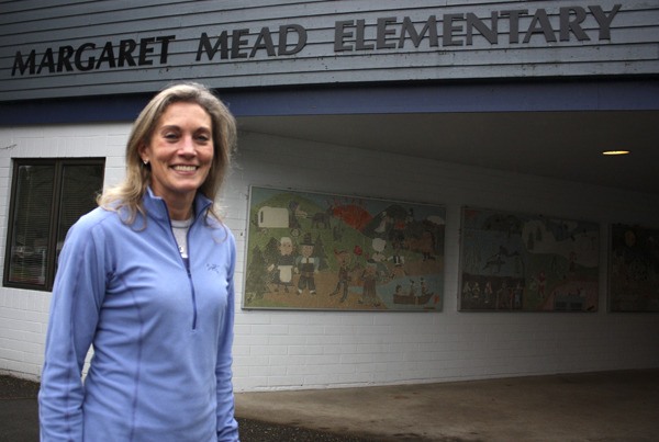 Margaret Mead physical education teacher Louise Elston was surprised last week with  the Lake Washington School District PTSA Outstanding Educator of the Year award.