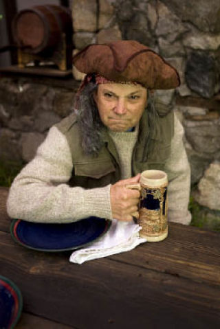 Mark Buick of Sammamish rehearses his pirate character in the Nightmare at Beaver Lake’s “Olde Tavern.”