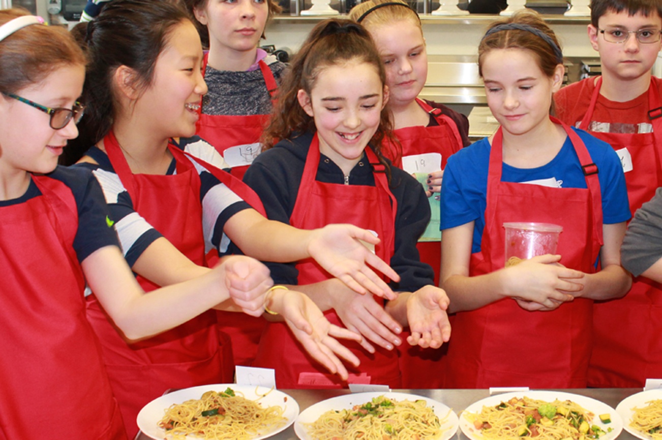 Middle school students from around Lake Washington School District display their dishes during a culinary competition on Jan. 7 at Lake Washington High School in Kirkland. The competition drew 23 teams of middle school students (photo courtesy of the Lake Washington School District).