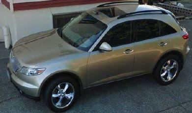 Police are searching for a mid-size, mid-2000s gold Infiniti SUV, similar to the vehicle in the photo (image courtesy of King County Sheriff’s Office).