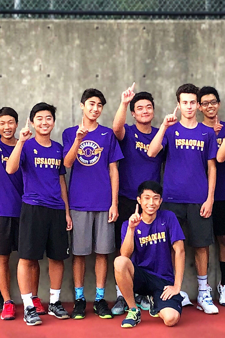 Photo courtesy of Patrick Nam                                The Issaquah Eagles boys tennis team finished the 2017 season with an undefeated 8-0 record in Class 4A KingCo action.