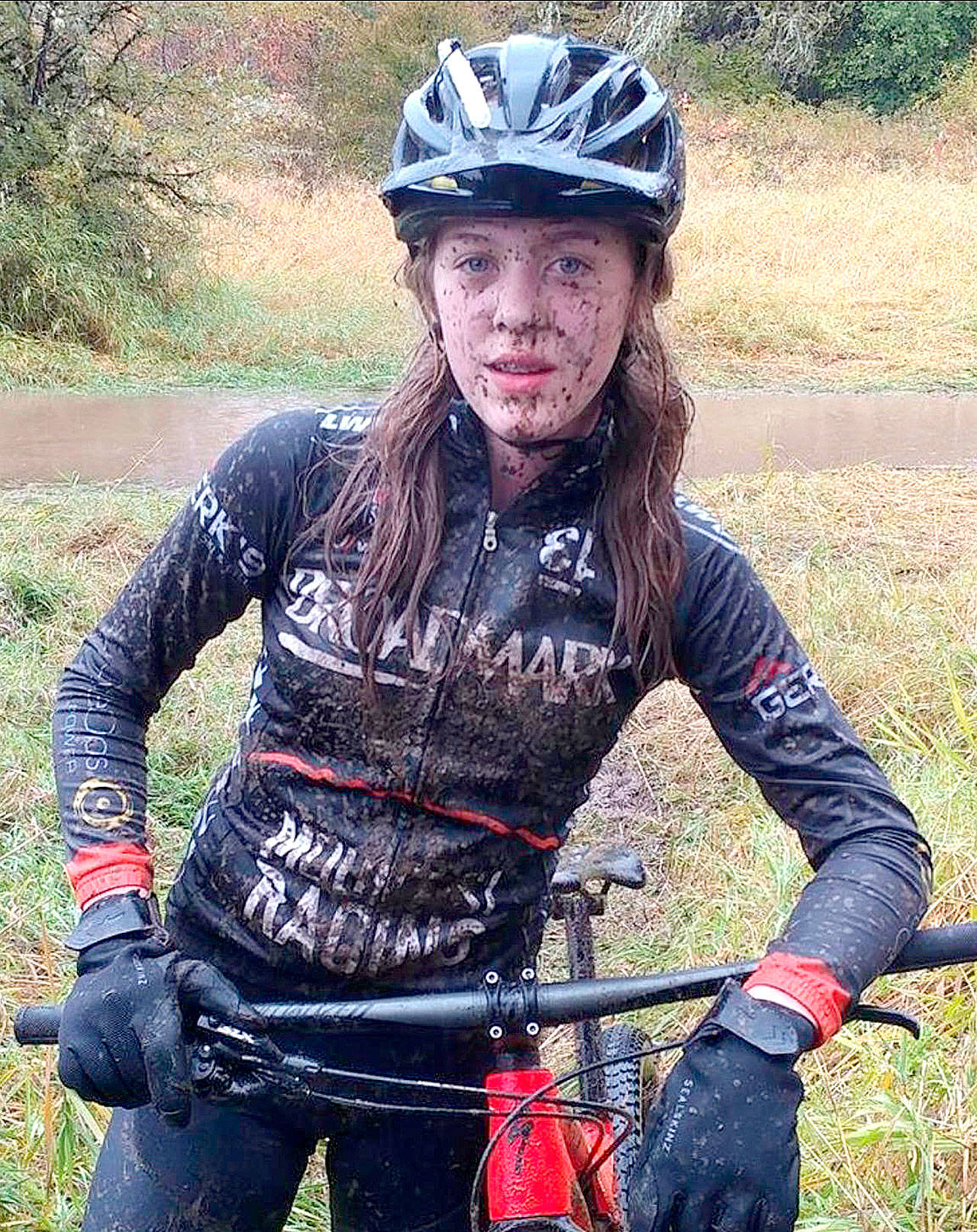 Muddy but happy, Makenna Gary poses for a post-race photo. (Courtesy Photo)                                Muddy but happy, Makenna Gary poses for a post-race photo. (Courtesy Photo)