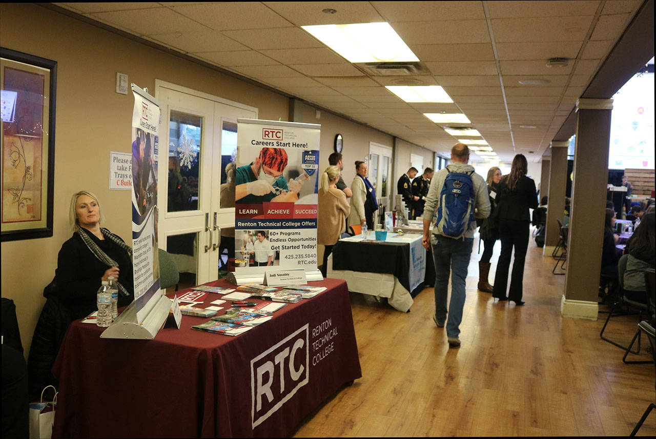 About 23 businesses and 14 community and technical colleges were present at the event to network with students. Nicole Jennings/staff photo