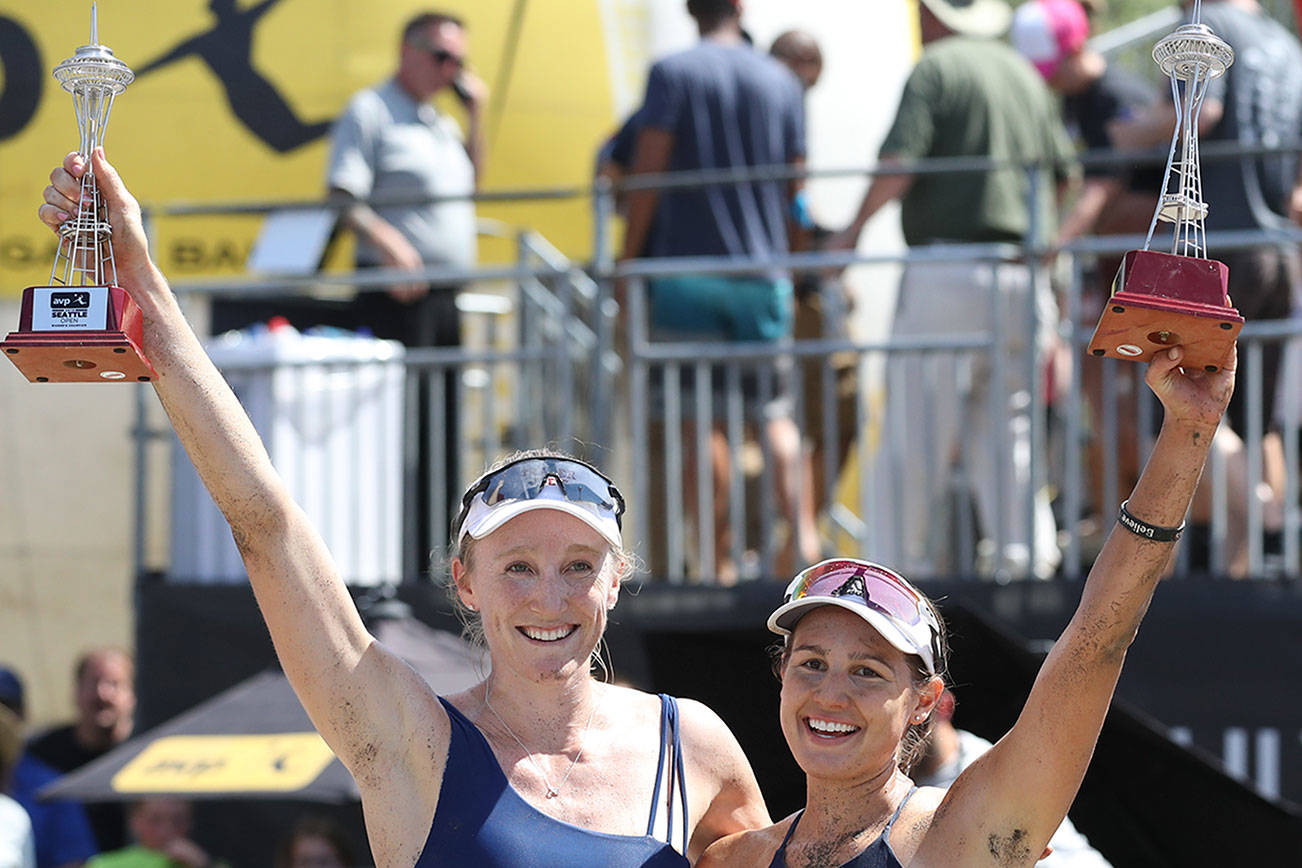 The doubles team of Emily Day (Torrance, California) and Betsi Flint (Phoenix, Arizona) earned a comeback 2-1 (19-21, 21-19, 18-16) victory against April Ross/Caitlin Ledoux in the women’s AVP Seattle Beach Open championship match on June 25 at Lake Sammamish State Park in Issaquah.                                “It has been an amazing experience here in Seattle and having a win early in the season feels great,” Flint said in a press release. “And winning against April Ross, who is the best in the game is just a special feeling.”                                Day concurred with her teammate’s sentiment.                                “Today’s win feels great, it’s nice to have the experience of having a championship under our belt,” Day said in a press release. “April is one of the best players in the world and she and Caitlin played great all weekend, so it was definitely a battle on the court.”                                Photo courtesy of Rick Edelman/Rick Edelman Photography