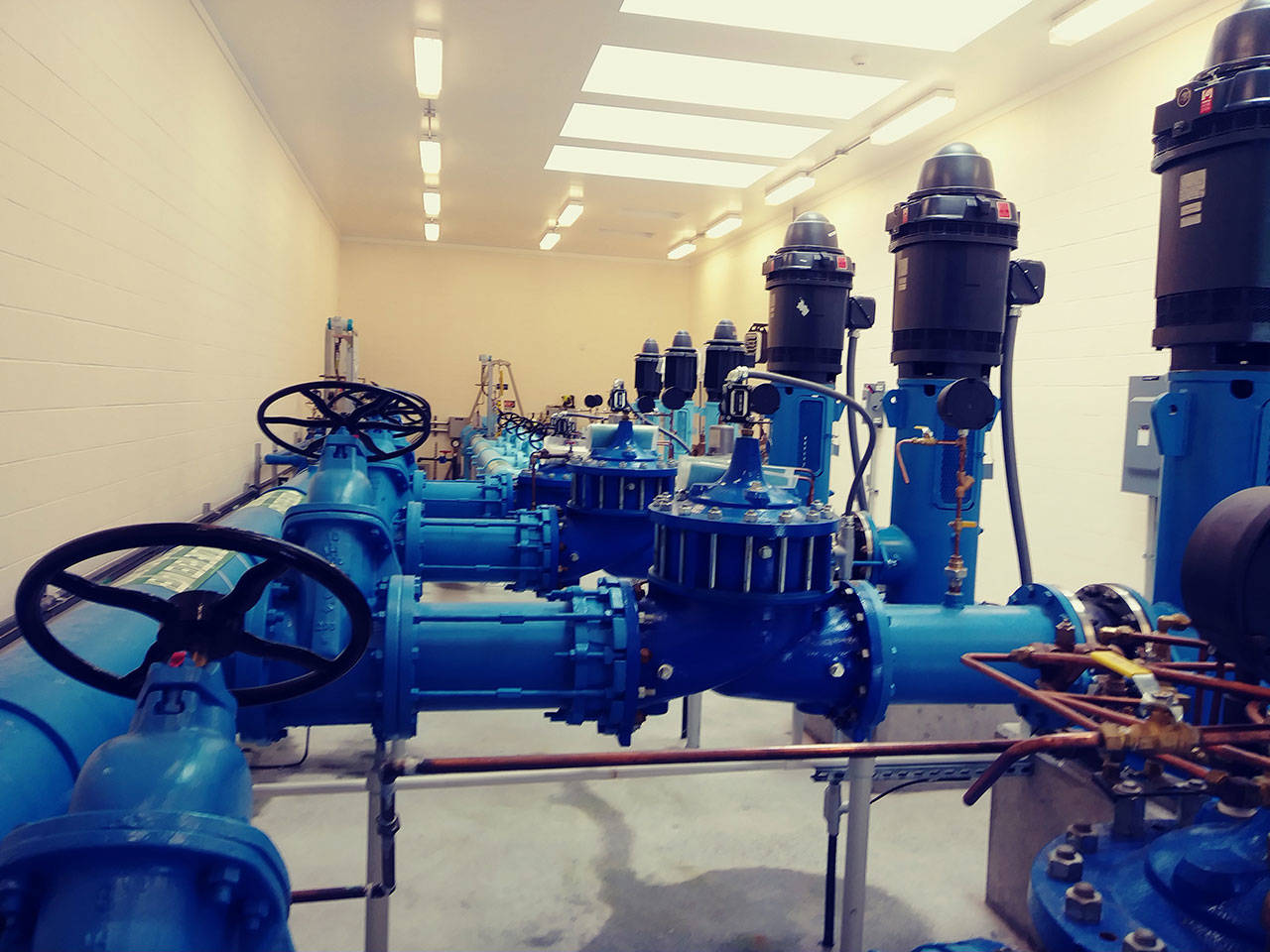 A view of the pump room at the Northeast Sammamish Sewer and Water District. Aaron Kunkler/Staff photo