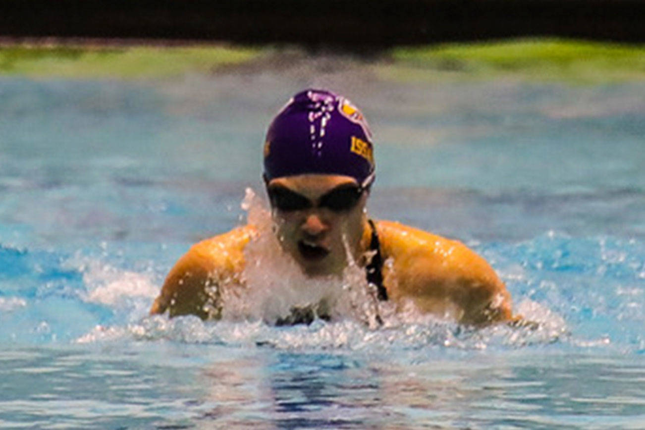 Issaquah Eagles senior swimmer Kira Grebinsky (pictured) earned second place in the 100 breaststroke with a time of 1:03.10 at the Class 4A state swim meet on Nov. 10 at the King County Aquatic Center in Federal Way. Photo courtesy of Don Borin/Stop Action Photography