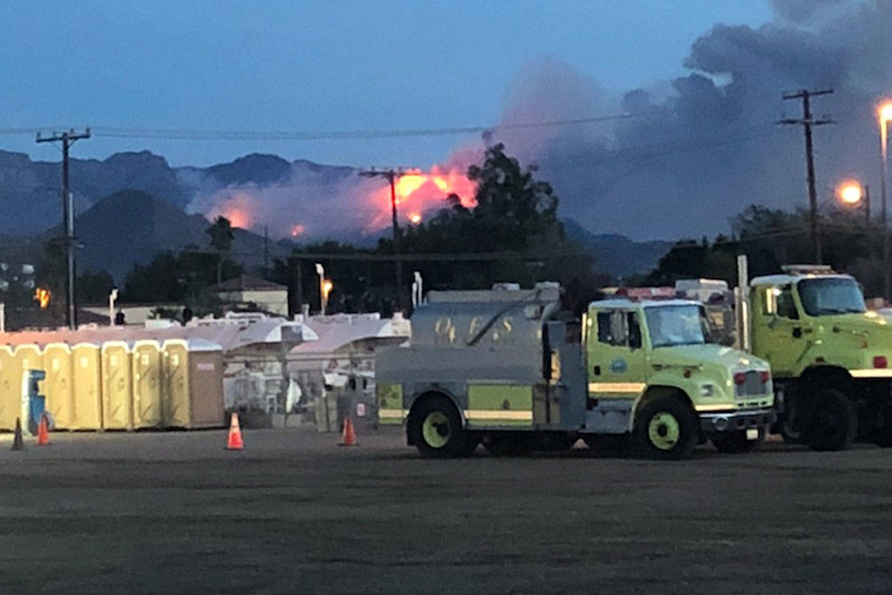 The Eastside strike team consisted of a dozen firefighters from local cities. They assisted with small brush fires and watched over a small community near Malibu as a fire raged on a nearby hillside. Photos courtesy of Jeff Storey and Dave McDaniel