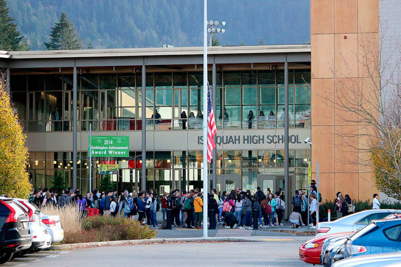 Following the hour-long lockdown, Issaquah High School students were excused from their first period and parents were allowed to freely excuse their children for the rest of the day. Reporter File Photo