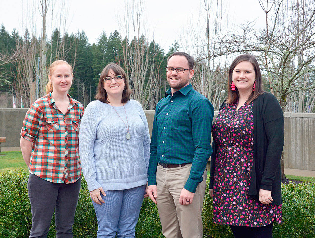 From left, Tara Martin, Lisa Snow, Jeff LaBelle and Jessica Rice completed the process of earning National Board Certification. The National Board Certified Teachers teach at Eastside Catholic School in Sammamish. Photo courtesy of Eastside Catholic School