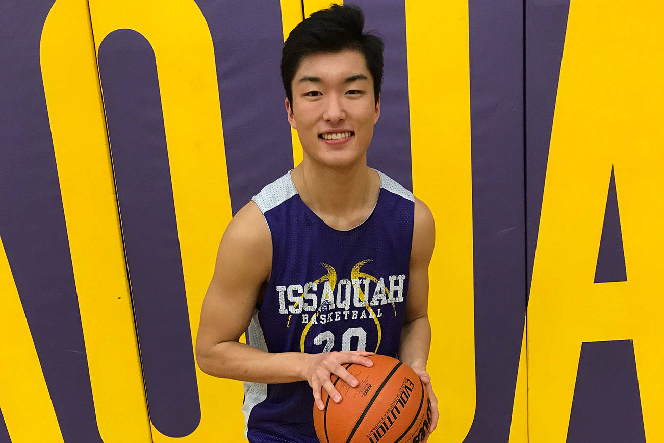 Issaquah Eagles senior guard Brian Yoon is a steadying force for his basketball team in his final season of high school basketball. Shaun Scott, staff photo