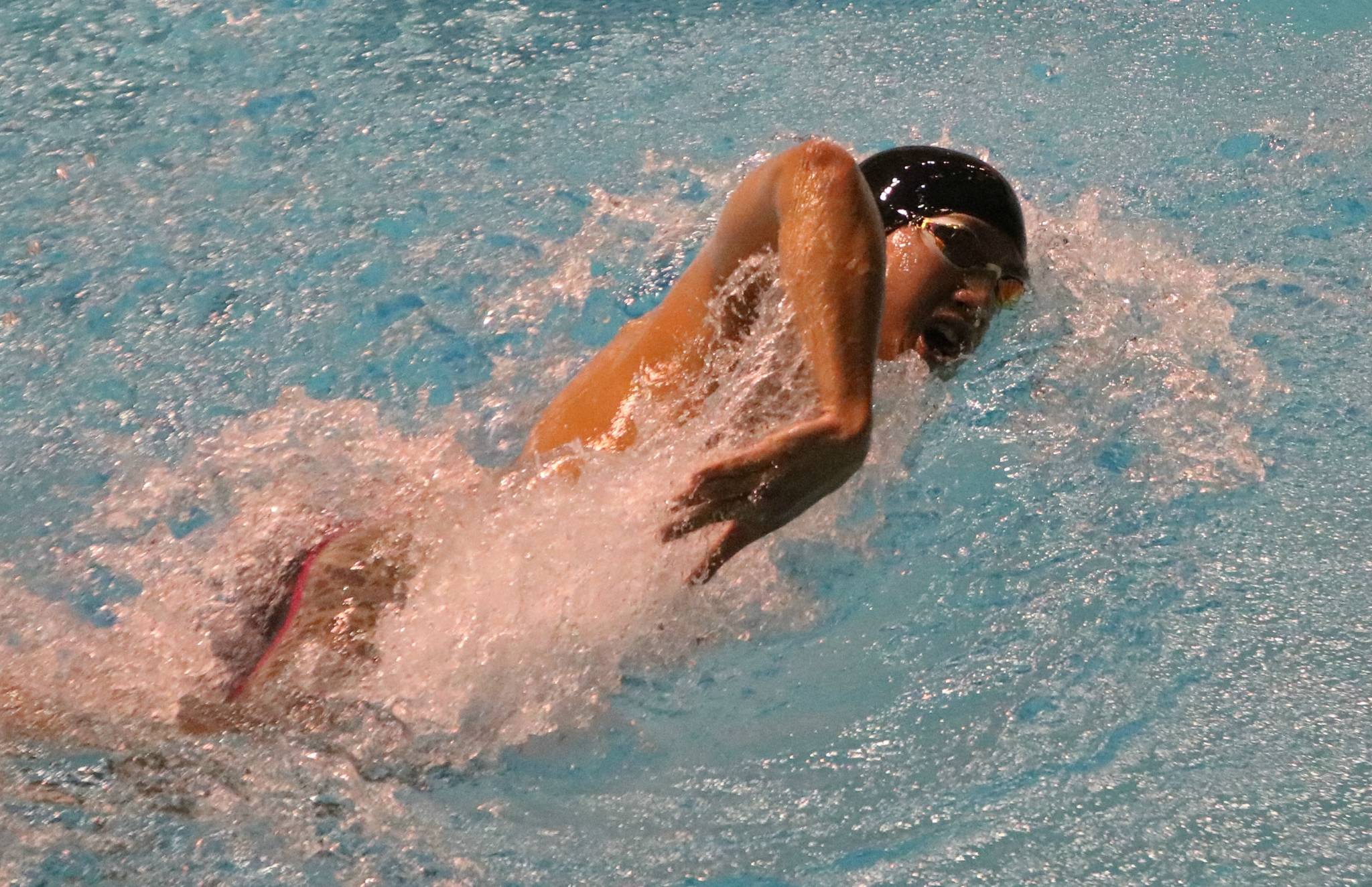 Issaquah’s Christopher Leu rolls through the 200 freestyle B final at state. Andy Nystrom / staff photo