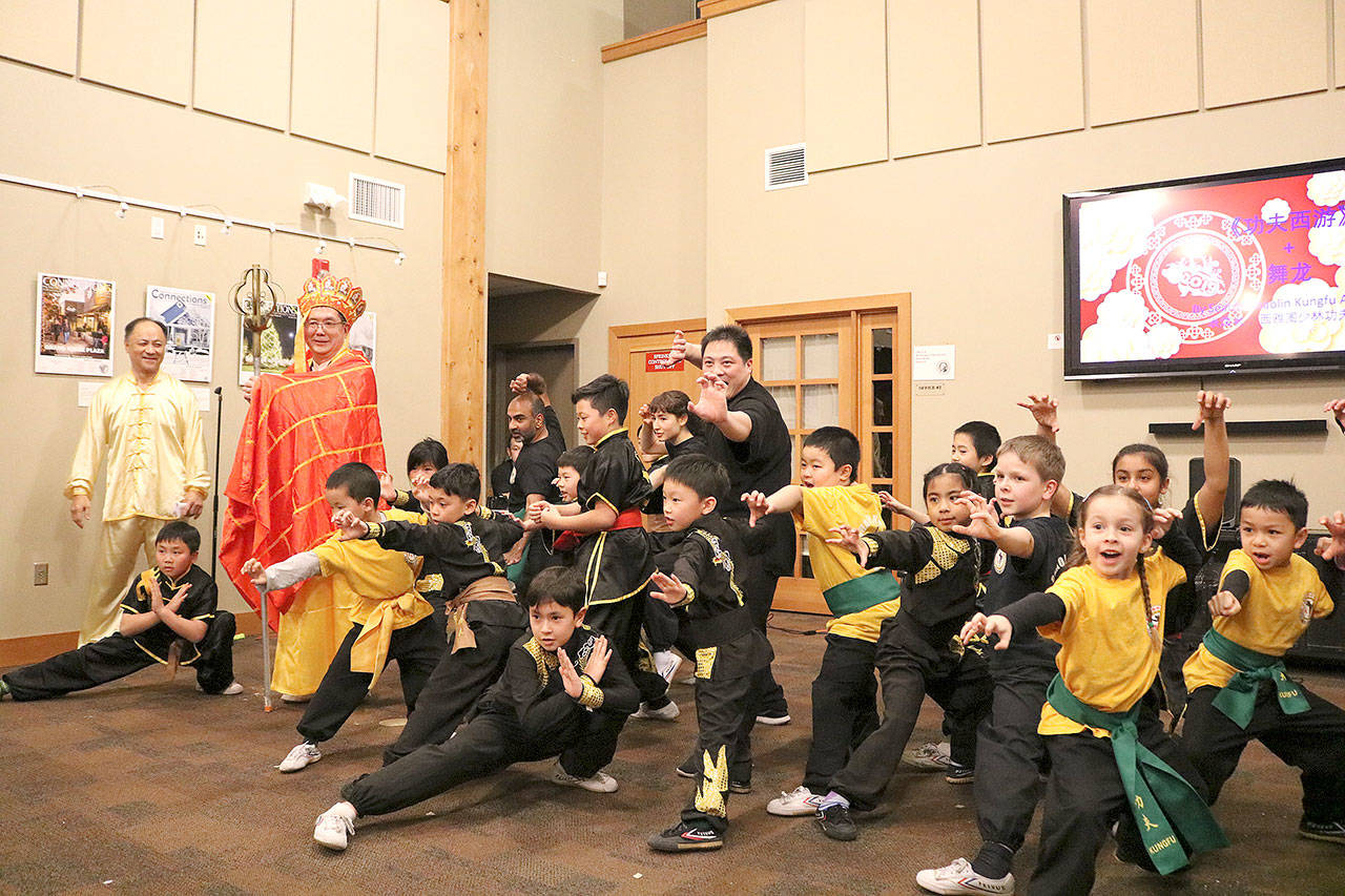 Seattle Seattle Shaolin Kungfu Academy preformed various KungFu routines at the Chinese New Year celebration on Feb. 17. Stephanie Quiroz/staff photo.