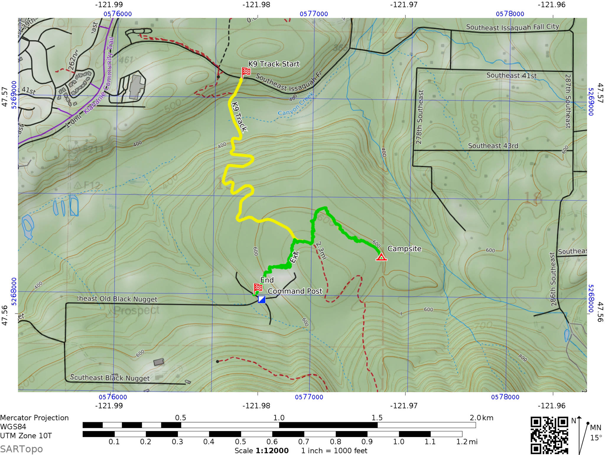 This map shows the path deputies took to locate the suspect. Photo courtesy of King County Sheriff’s Office.