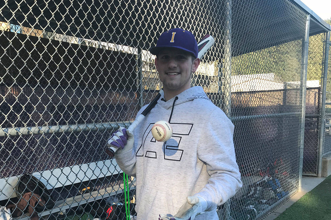 Issaquah Eagles senior pitcher/catcher Tyler Odegard is looking forward to the 2019 baseball season. The Eagles kicked off their first practice sessions of the 2019 season on Feb. 25. Shaun Scott, staff photo