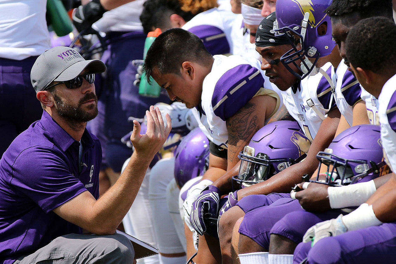 Josh Brookshire, who coached for the past two seasons for the College of Idaho Yotes football program, was hired as the Issaquah Eagles head football coach on April 19. Photo courtesy of Josh Brookshire