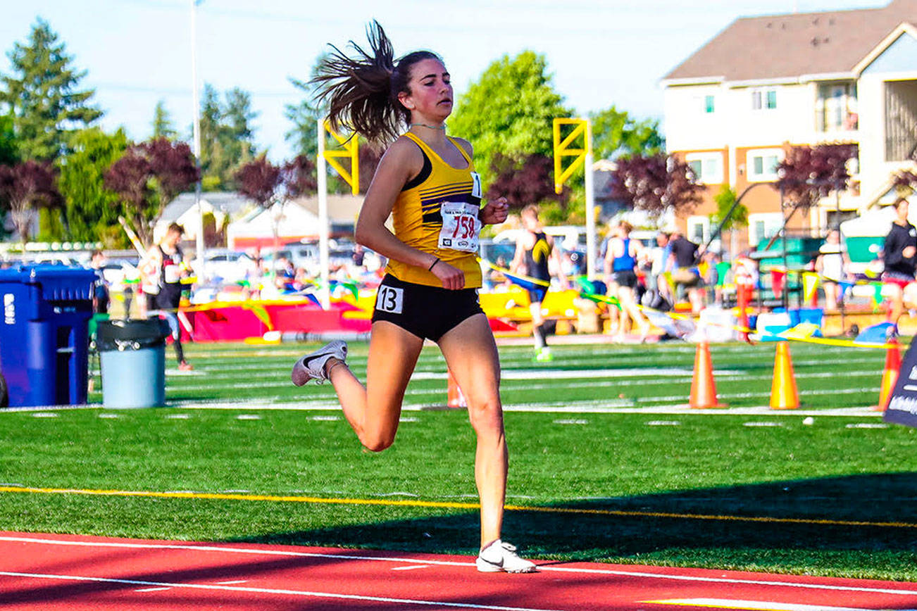 Issaquah Eagles sophomore Julia David-Smith captured first place in the 1600 and second place in the 3200 at the 4A state track meet, which took place from May 23-25 at Mount Tahoma High School in Tacoma. Photo courtesy of Don Borin/Stop Action Photography