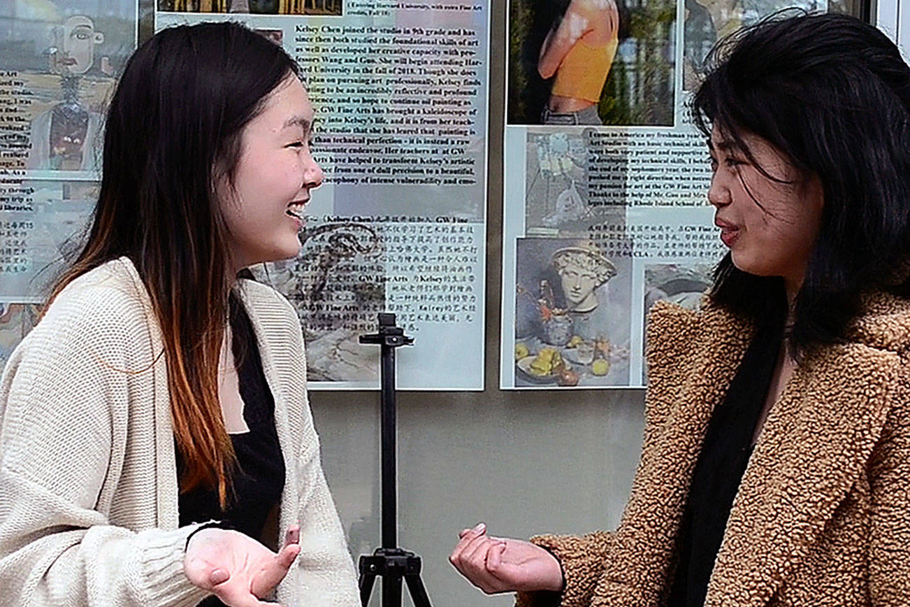 Courtesy photos                                Taylor Wang, 15, (left) and Alice Mao, 17, (right) have been working with Ruthie V. of the Seattle Artist League to create a gallery exhibition of young, underrepresented artists.