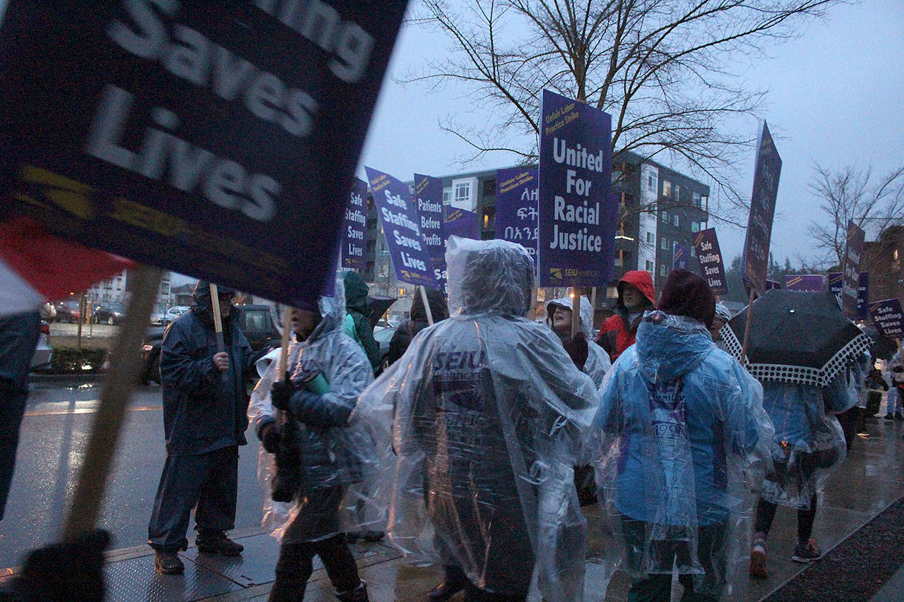 Swedish healthcare workers began their three-day strike Tuesday. Madison Miller/staff photo