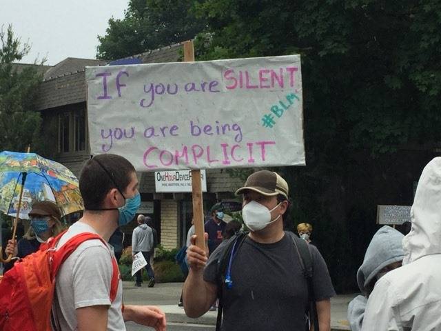 From the Issaquah Black Lives Matter demonstration, Friday, June 12. Photo by William Shaw