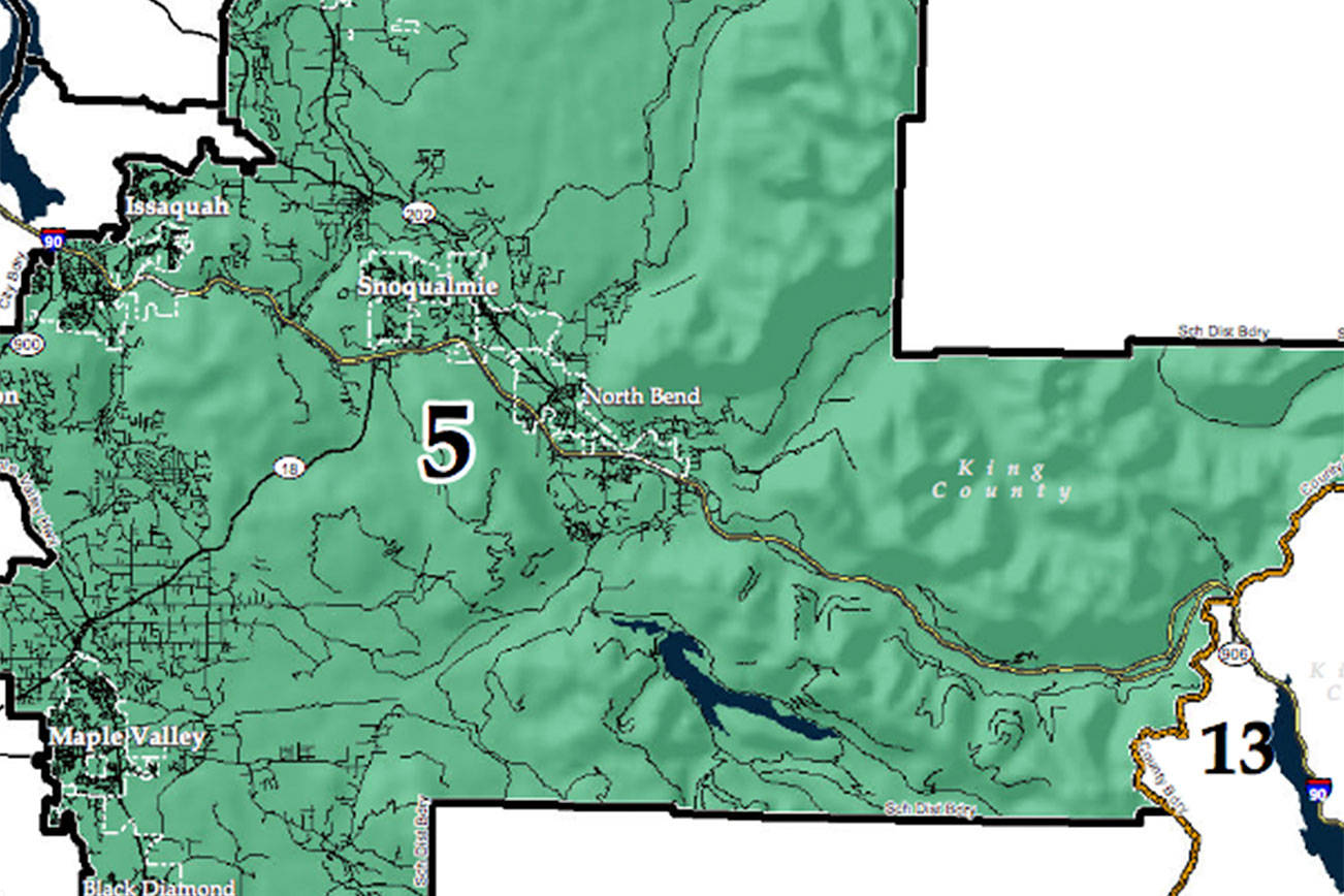 The 5th Legislative District includes Snoqualmie, North Bend, Issaquah, Renton and Maple Valley. Courtesy image
