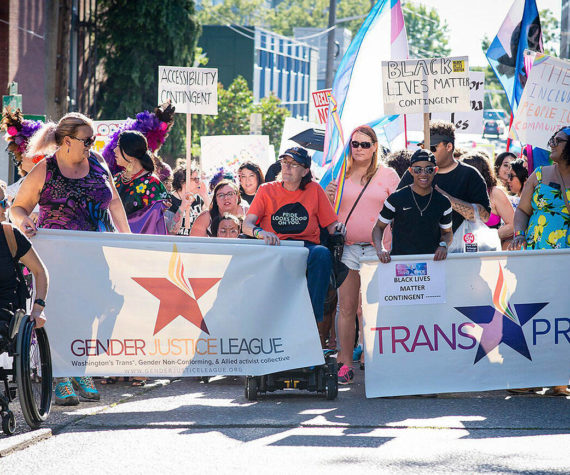 Scene from a past Trans Pride parade in Seattle. File photo courtesy of Gender Justice League