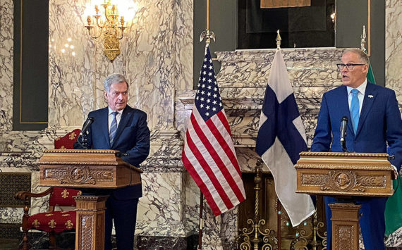 Finnish President Sauli Niinistö and Gov. Jay Inslee. (Courtesy of the Office of the Governor)