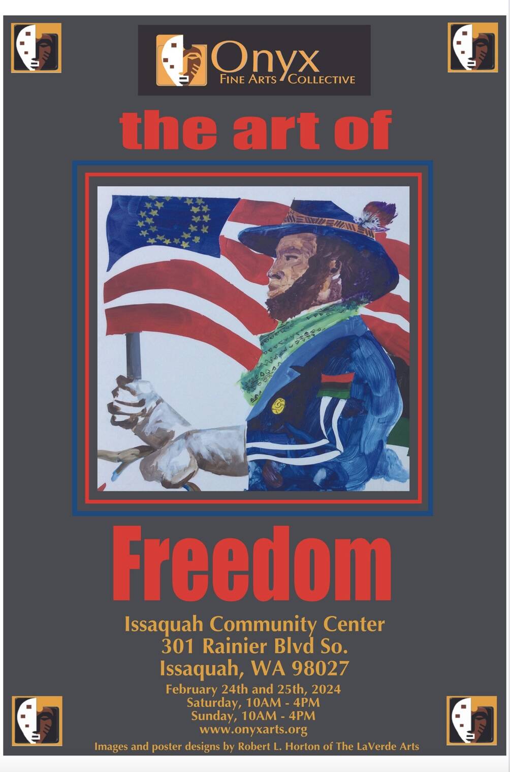 The design and artwork displayed on the exhibit’s poster created by Robert Horton. (Courtesy of Onyx Fine Arts Collective)