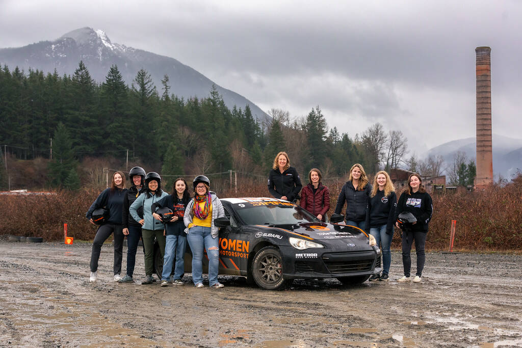 The all-women’s class is not strictly for aspiring professional drivers. Women who have signed up so far include car enthusiasts, stunt women, bus drivers and a mom looking to be more comfortable driving in ice and snow.(Photos courtesy of Dirtfish)