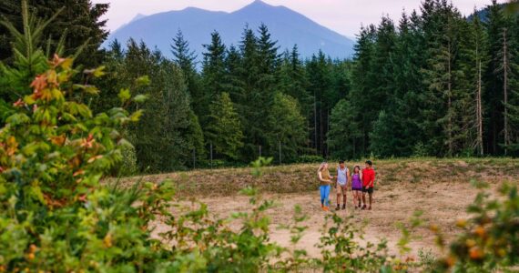 Four friends hiking. Photo courtesy of Trust for Public Land