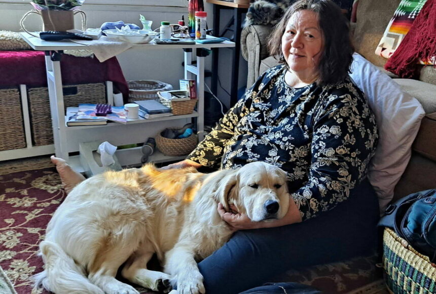 <p>Kay Feather with her Battle Buddy Kyro. Photo courtesy of Northwest Battle Buddies.</p>