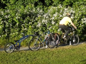 Councilmember David Kappler snapped this photo last year of ride participant Jeff Youngstom hauling an errant articulated bike. The bicycle was later re-united with it's owner.