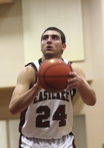 Eastlake's Michael Russo lines up for a free throw in a jamboree against Bear Creek earlier this week. Russo returns to KingCo as the second-leading scorer