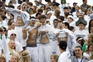 Skyline fans show off for the ESPN camera crew that visited the Plateau on Oct. 30.