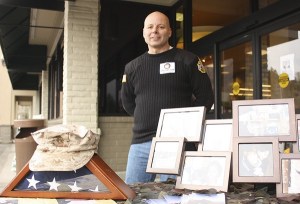 Jeff Mitchell stands in front of the Sammamish Safeway earlier this week during one of his collection drives for the troops.