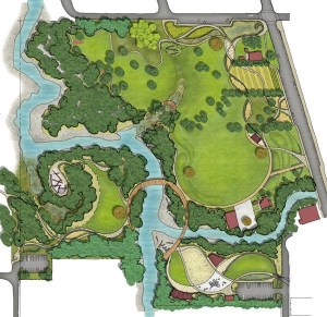 This artistic rendering by the Berger Partnerships shows the preferred plan for the new park in Olde Town Issaquah.