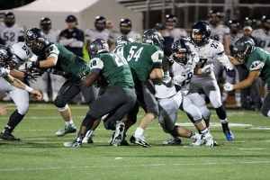 Skyline running back Rashaad Boddie carries the ball against the Skyview Storm on Nov. 7 in Sammamish. Skyview defeated Skyline 34-31 in a winner-to-state