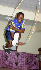 Hamisi Kondo performs during a trip back to Africa