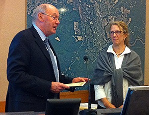Mayor Fred Butler said farewell to Councilmember Nina Milligan Monday night.