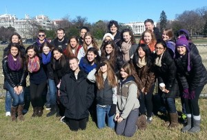 A group of 24 Skyline students stand in front of the White House last week. Front row