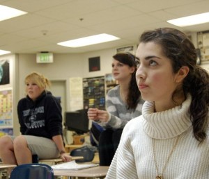 Liberty High School science students Hannah Blue