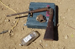 A single-shot .50 caliber rifle that dates back to the 1860s that was found in the walls of the Reard-Freed House