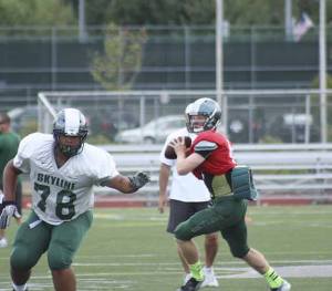 Protecting new quarterback Kilton Anderson will be one of the primary tasks for senior captain Reggie Long.