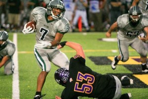 Skyline's Damien Greene evades Issaquah's Trevor Alexander Friday night.