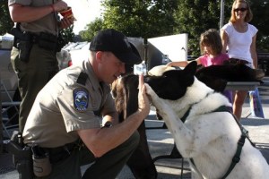 Chris Moszeter gives a high five to Savute