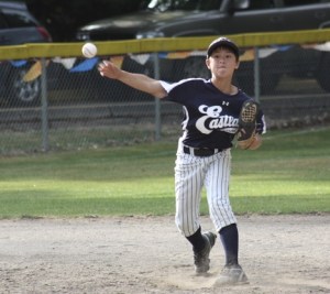 Eastlake shortstop Mark Whitley fires the ball to first base Monday evening against Redmond West.