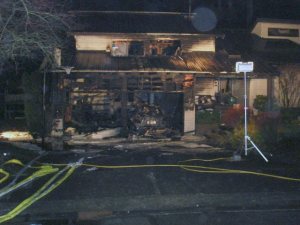 A generator being used in a garage by a homeowner in the South Cove area casught fire Thursday afternoon