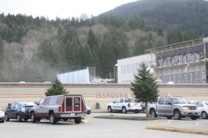 Rising above the eastern boundary of Issaquah High School property